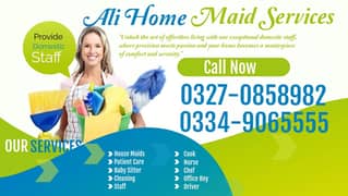 House maid, Maids, Baby Sitter, Chef, Cook, Patient Care, Couple,