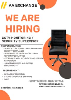 CCTV Monitoring / Security Supervisor