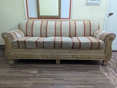 Elegant Hand-Carved Wooden Sofa Set - 5 Seater