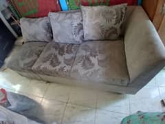 L shaped Sofa with cushions and lock wheels