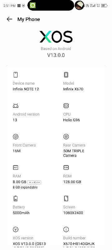 infnix note12   8+8/128  G96 5