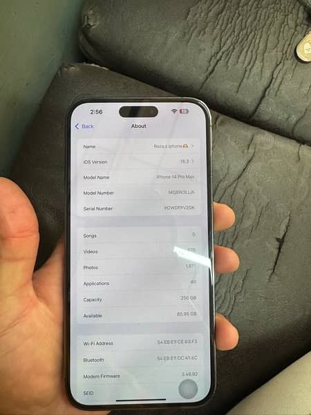 iphone 14Pro max JV 256GB 8