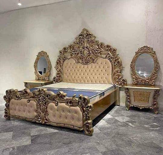 Bed Set/Poshish Bed /Double Bed/king Size Bed/Bed Dressing Side Table 0