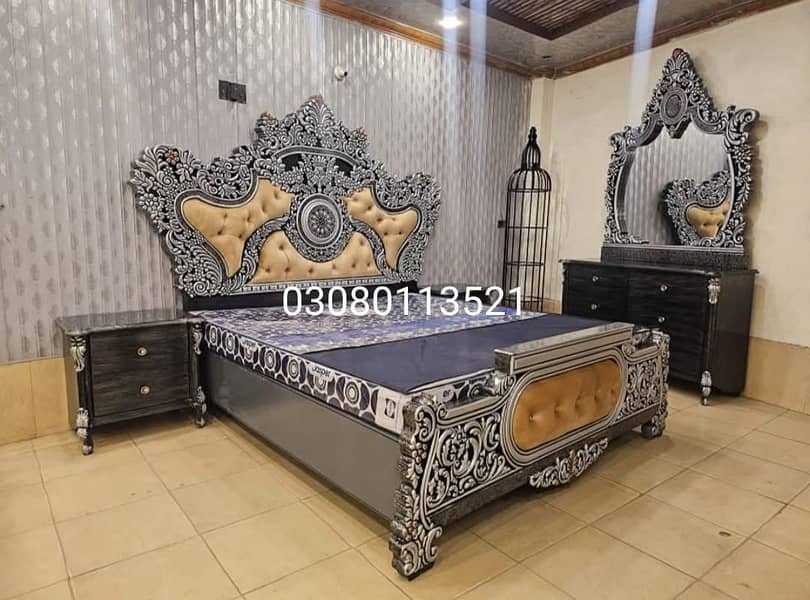 Bed Set/Poshish Bed /Double Bed/king Size Bed/Bed Dressing Side Table 1