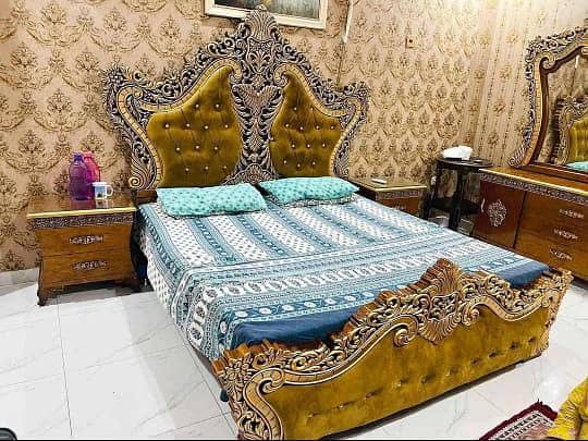 Bed Set/Poshish Bed /Double Bed/king Size Bed/Bed Dressing Side Table 4