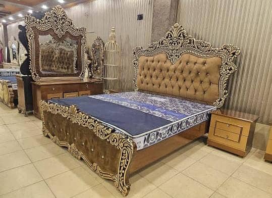 Bed Set/Poshish Bed /Double Bed/king Size Bed/Bed Dressing Side Table 12