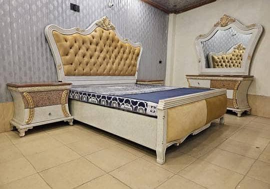 Bed Set/Poshish Bed /Double Bed/king Size Bed/Bed Dressing Side Table 13