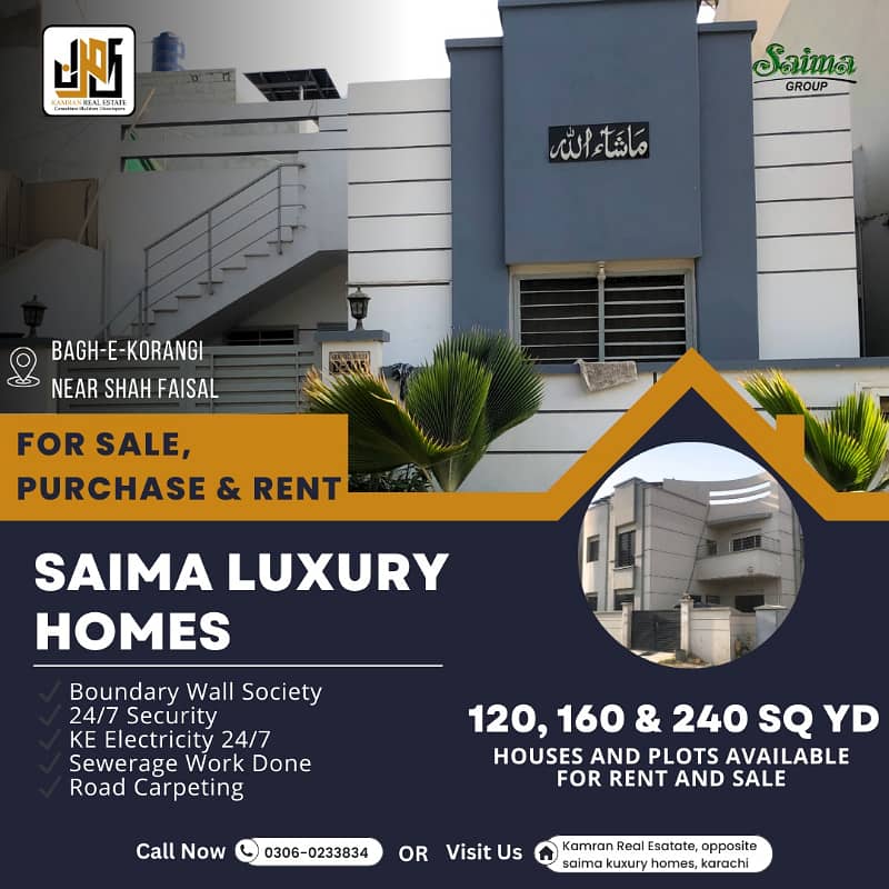 House available for sale in Saima Luxury homes karachi 13