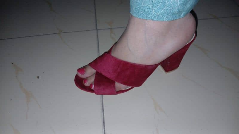 Maroon Block Heels for Women 1