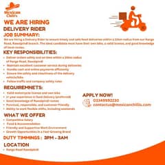 We're Hiring Delivery Rider's