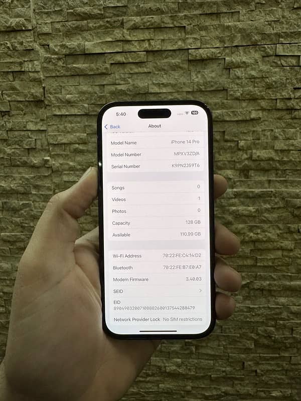 IPHONE 14 PRO 128GB NON PTA ZONG WORKING 3