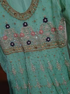 sea green color fancy dress