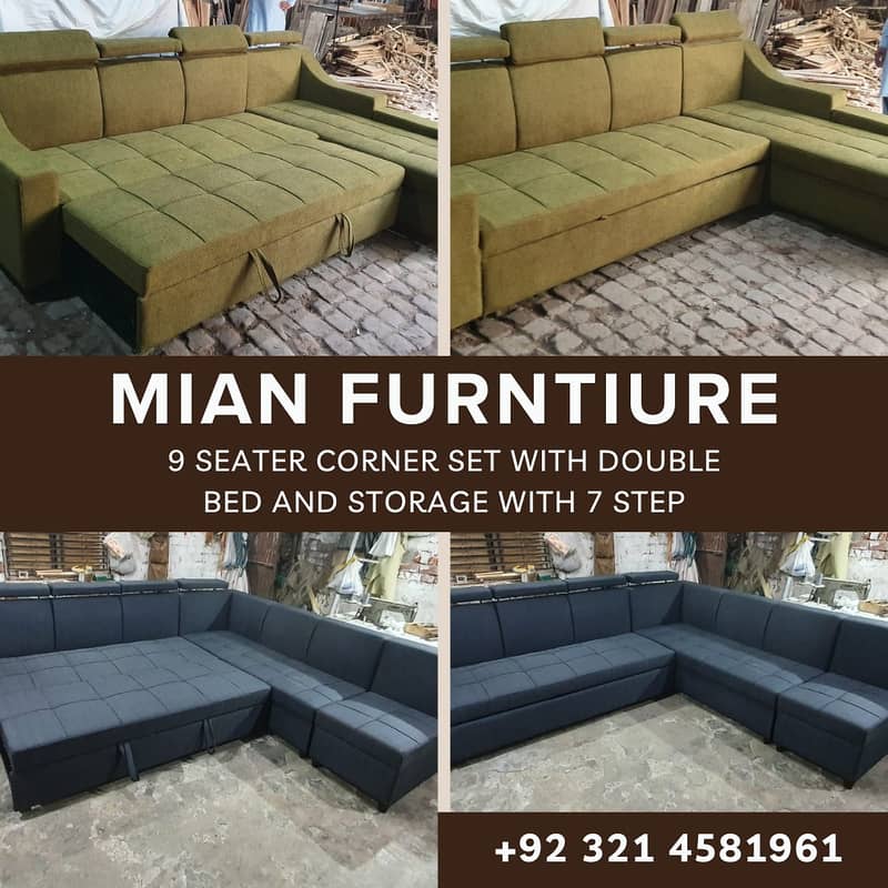 9 seater sofa / corner sofa/ l shape sofa /sofa set for sale in lahore 0