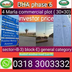 4 Marla commercial plot for sale DHA phase 6