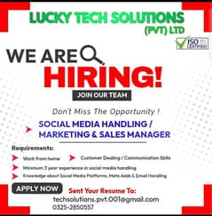 Marketing and Sales Manager