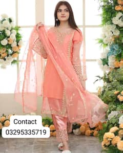 3pcs | Suit Formal Dress | Party Wear Dress | Embroidery Dress