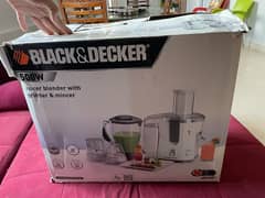 BLACK & DECKER 500W juicer blender with grinder and mincer