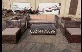 OUTDOOR GARDEN RATTAN UPVC FURNITURE SOFA SET CHAIRS TABLE UMBRELLA