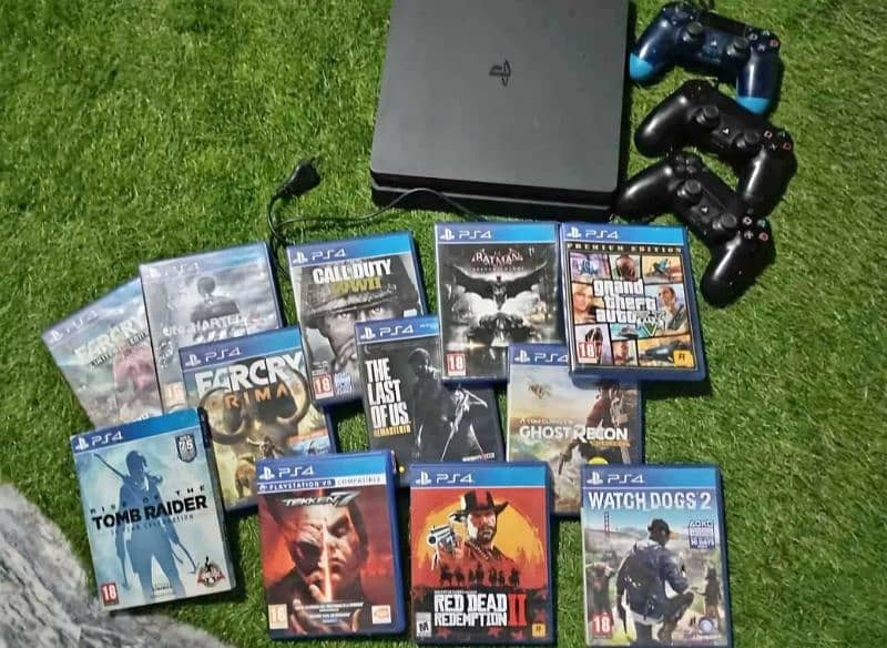 PS4 slim with free 10 games 1