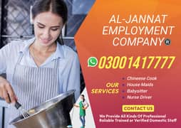 We Provide All Domestic Staff Maids Baby Sitter Nanny Cook Chef Driver