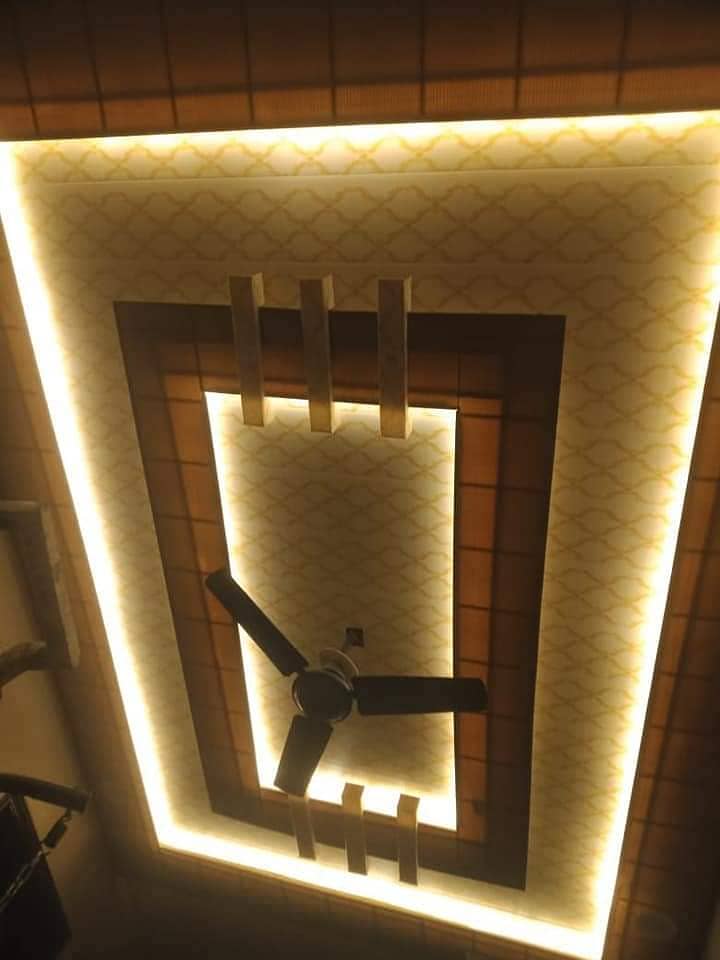 false ceiling, pop ceiling, Gypsum Board 8x4, Fancy Ceiling. media wall 2