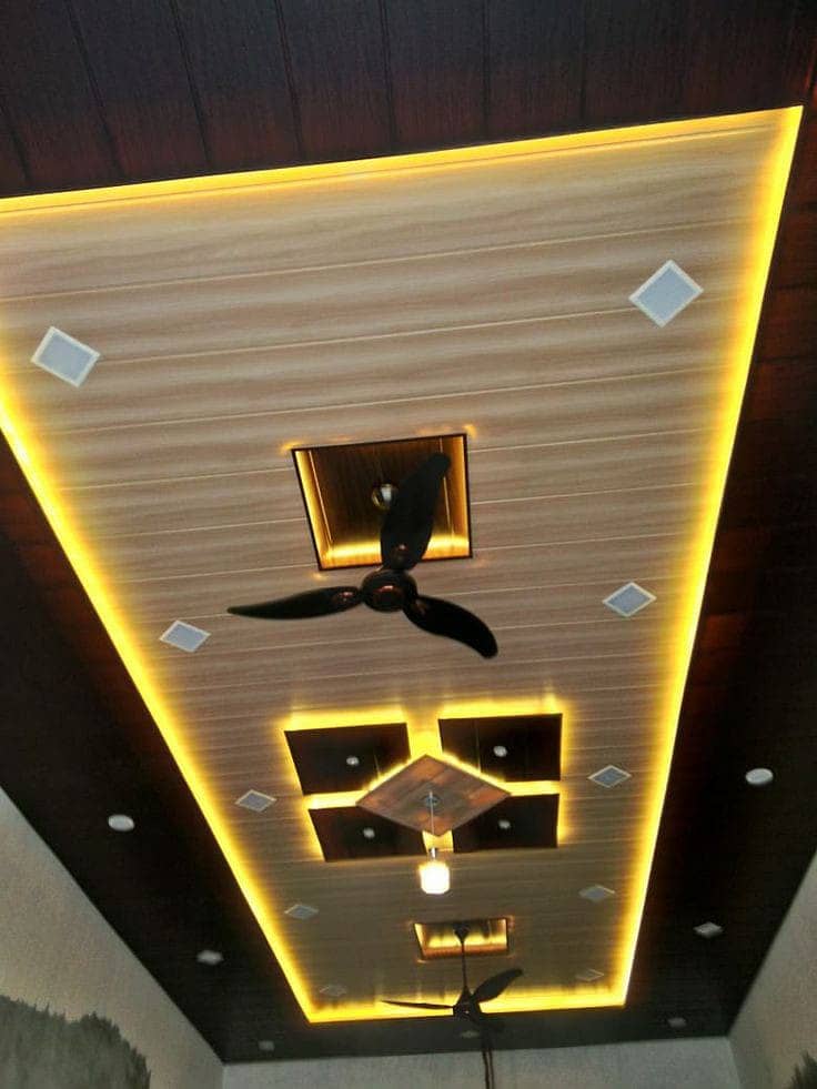 false ceiling, pop ceiling, Gypsum Board 8x4, Fancy Ceiling. media wall 7
