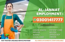 House Maid, Babysitter, Cook,Nurse, Driver,Patient Care Domestic staff