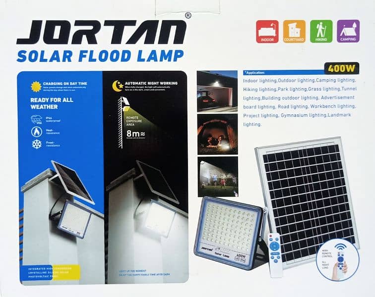solar flood lights with built-in battery and remote control 0