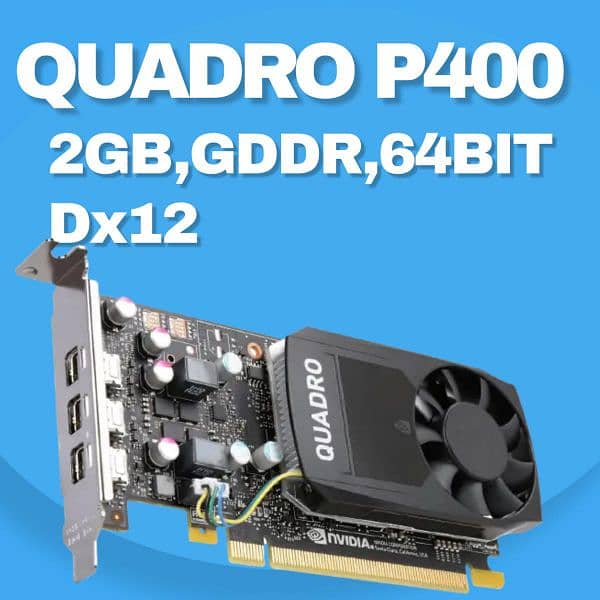 Nvidia Quadro p400 2GB DDR5 64Bit Dx 12 Connector *free 0