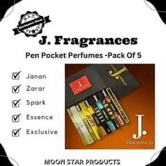 Unisex Long Lasting Fragrance Pocket Perfume 5 Pcs