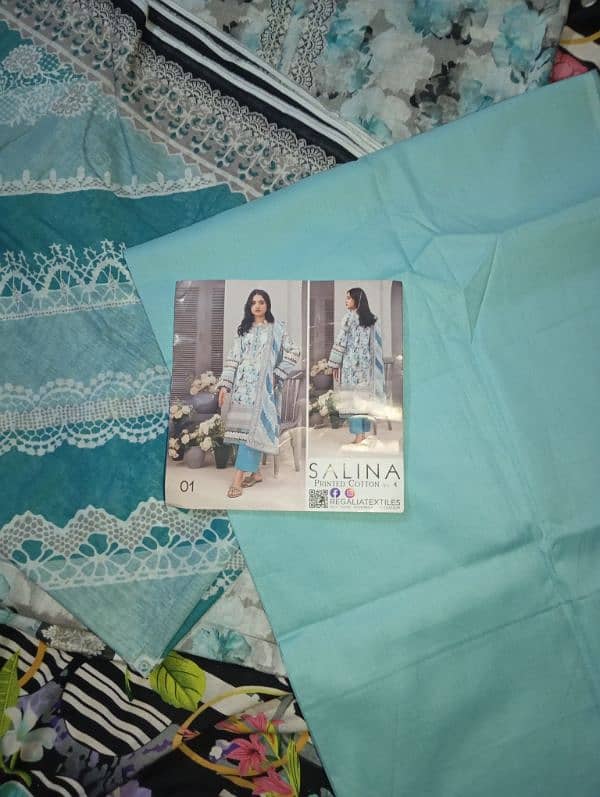 Salina Printed cotton 3piece suit vol 4 1