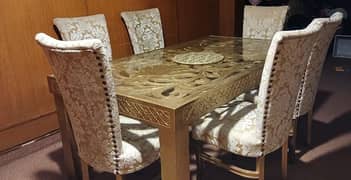 Elegant Golden Color Dining Table , Like New!