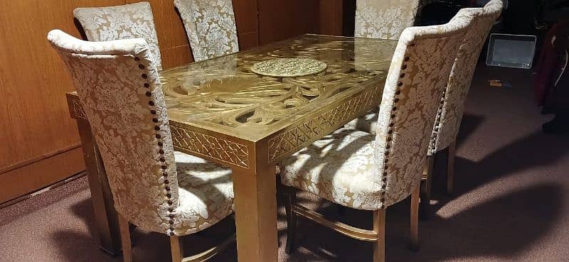 Elegant Golden Color Dining Table , Like New! 1