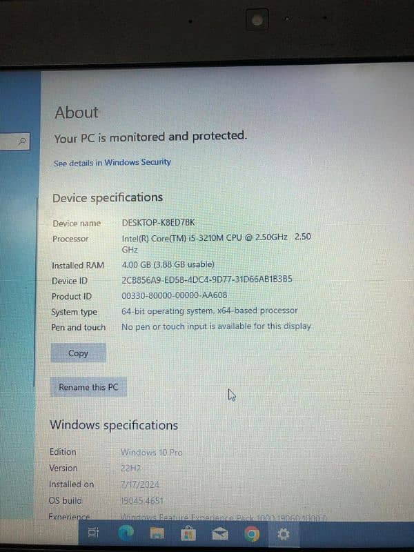 Urgently Selling Dell i5 3rd generation With LED keyboard 4/250 GB 7