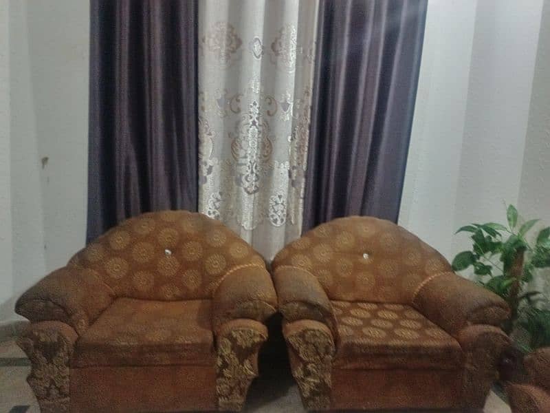 complete sofa set . original wood structure . 1