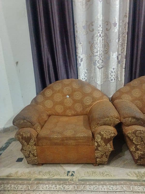 complete sofa set . original wood structure . 2