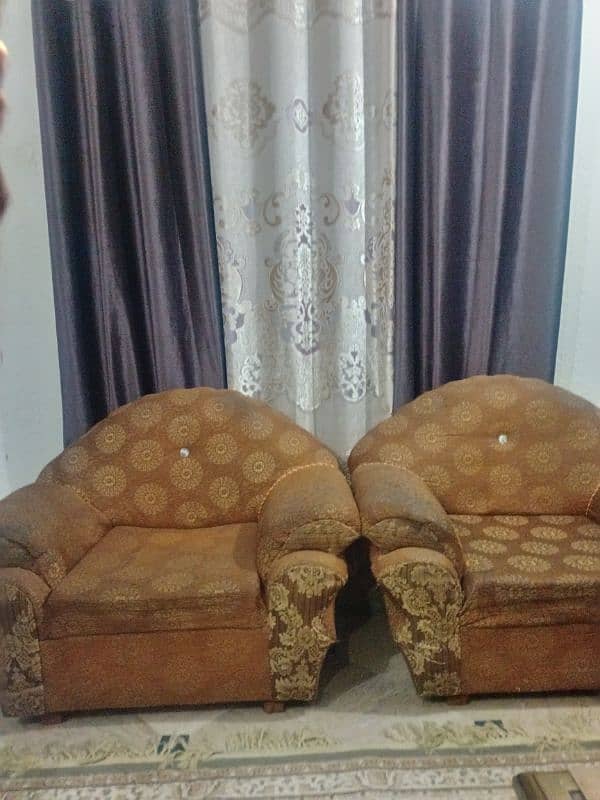 complete sofa set . original wood structure . 3