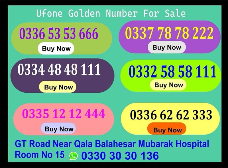 ufone and telenor vip number for sale 5