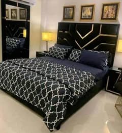 Bed / bed set / king size bed / double bed / poshish bed /side tables