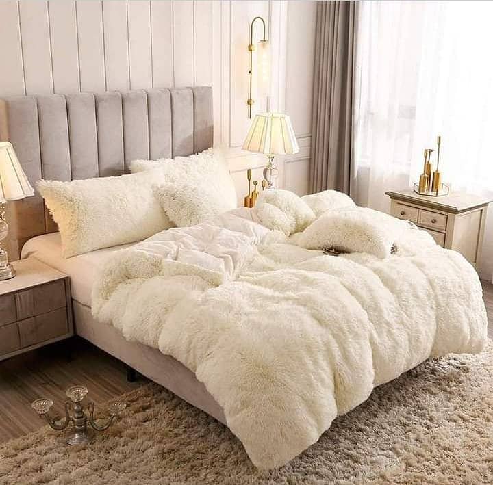 Double Bed - Poshish Bed - Bed Dressing Side Table - King Size Bed Set 13