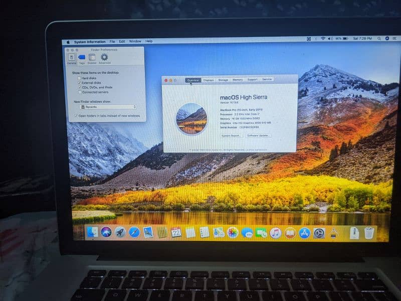 MacBook pro i7 processor 256GB storage and 16GB ram 1