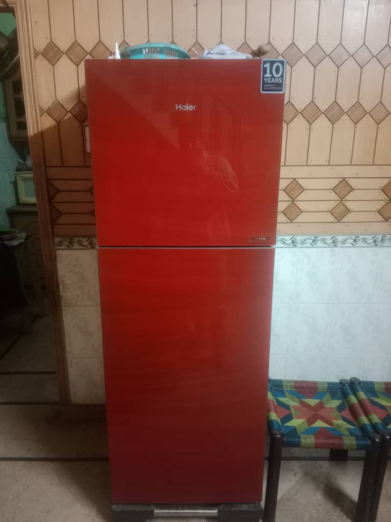 Haier glass door fridge Red colour for sale 10