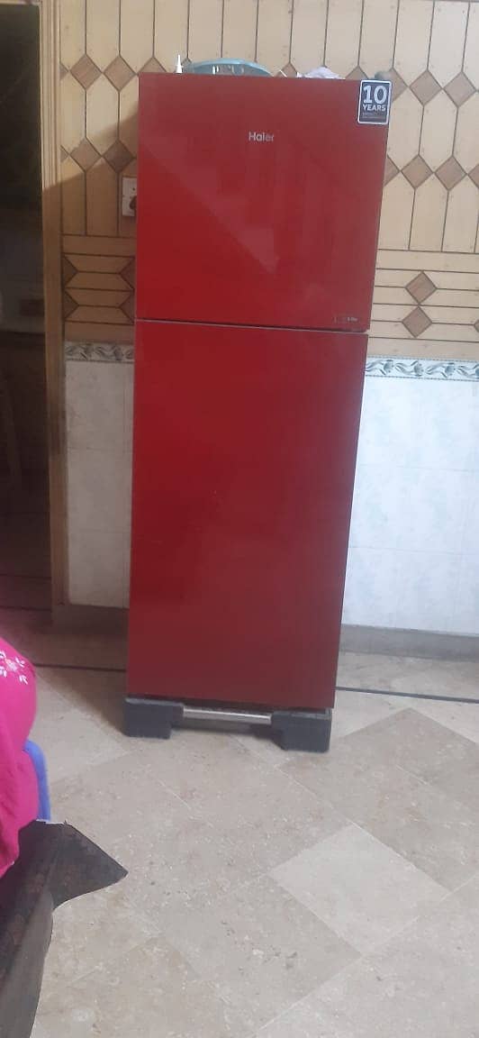 Haier glass door fridge Red colour for sale 11