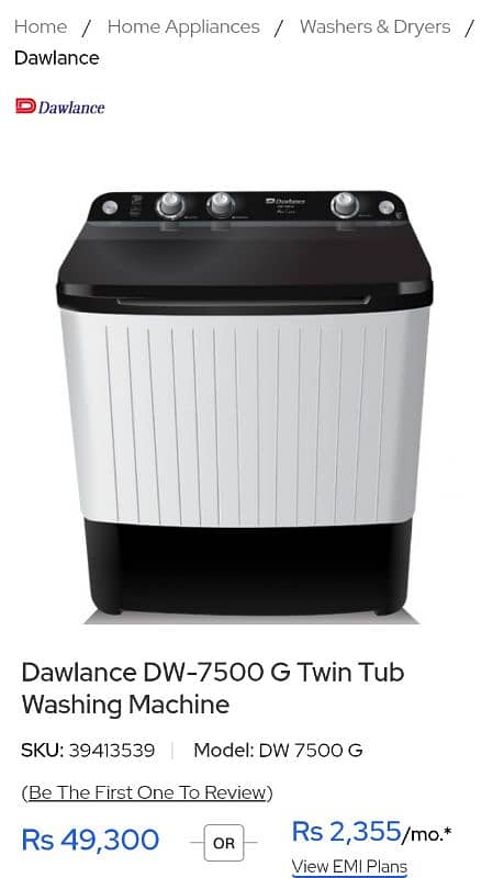 Dawlance Dw7500G very less used machine available for sale 5