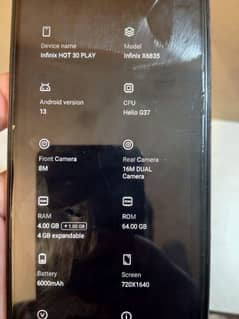 Infinix Hot 30 Play Mint Condition