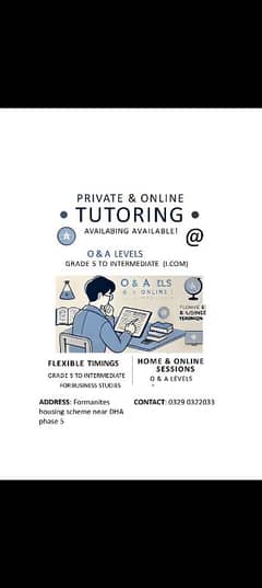 online & home tutoring available