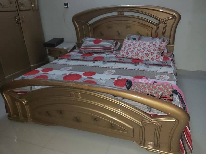 used bed and cupboard with mattress 0