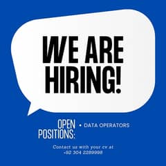 Experienced Data Operators needed - Minimum Inter Pass - 40 WPM Typing