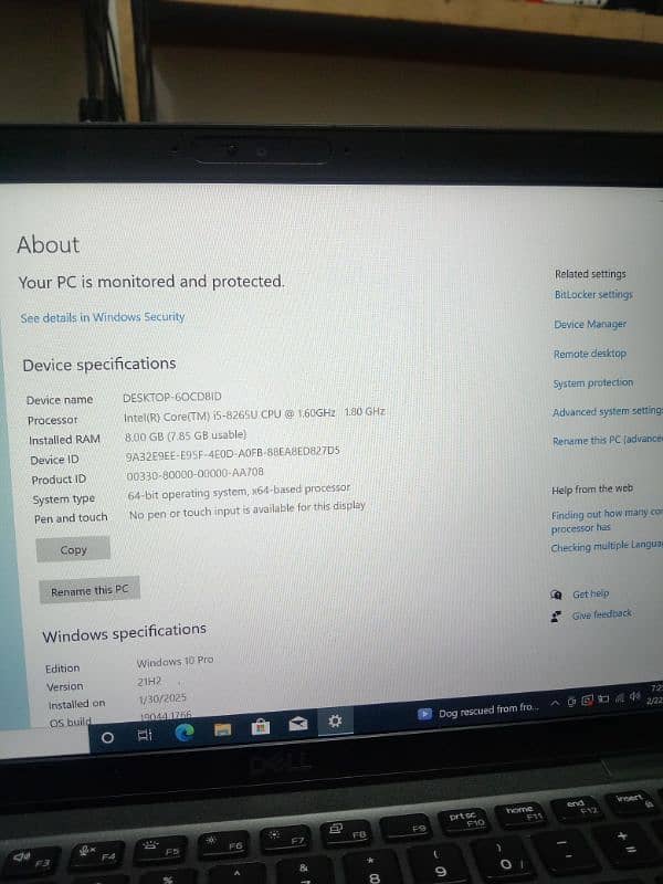 Dell core i5  8ram 250room 1