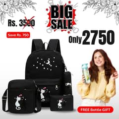 4 Pieces School & College Bag in Pakistan- Get Free Water Bottle Today